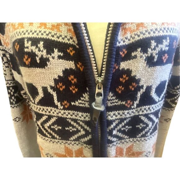 Soul Star Full Zip  Mock Collar Multi-Color Winter Design Cardigan Size X-Large - Picture 13 of 16